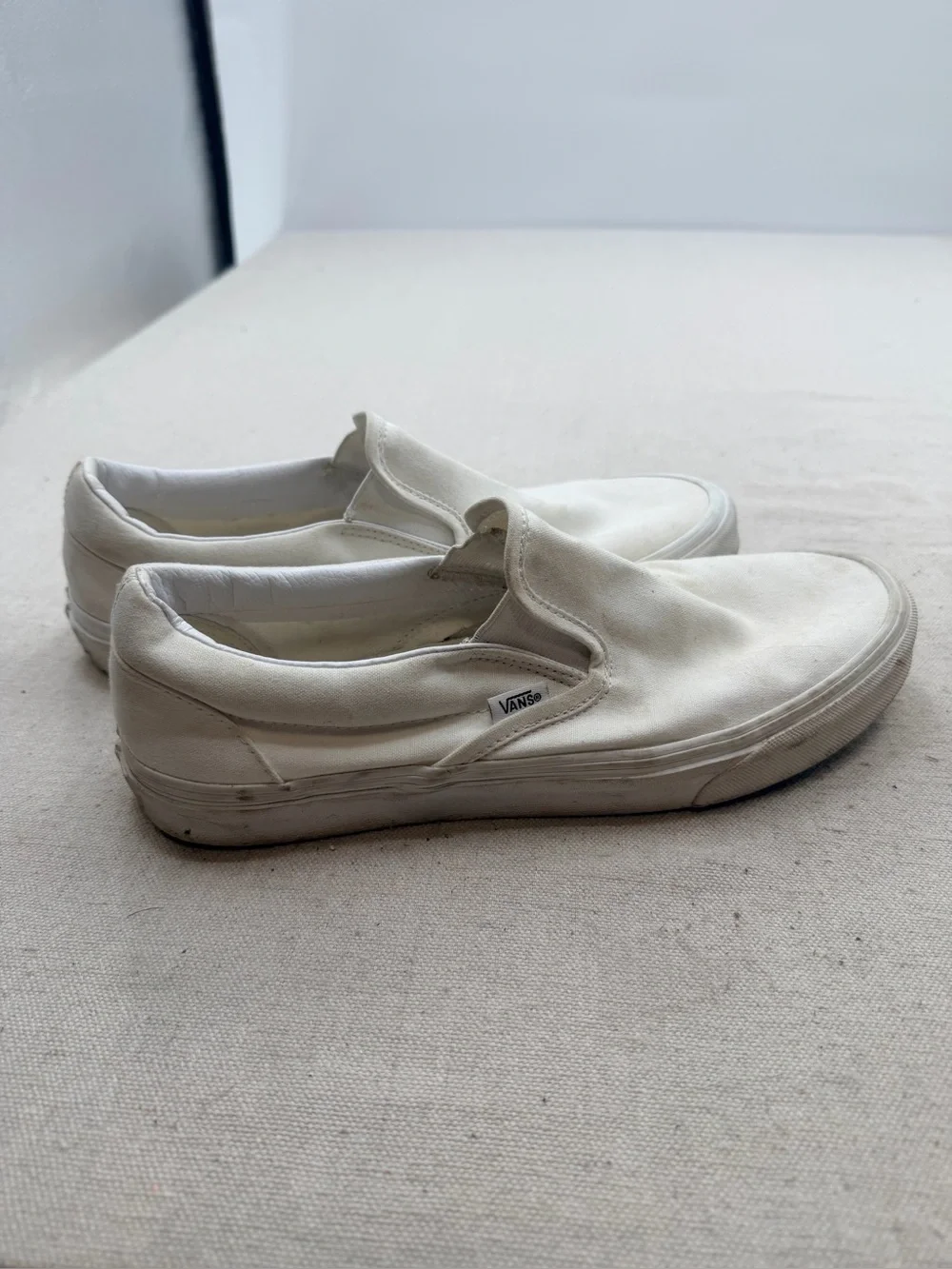 Vans  White Slip-On Sneakers